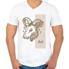 PRINTFASHION Kos horoszkóp - Férfi V-nyakú póló - Fehér férfi póló