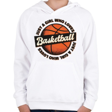 PRINTFASHION Kosár rajongó lány - Basketball fan girl - Gyerek kapucnis pulóver - Fehér gyerek pulóver, kardigán
