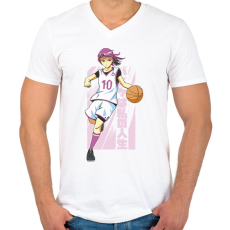 PRINTFASHION Kosaras anime - Férfi V-nyakú póló - Fehér