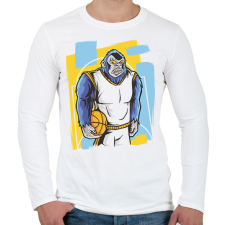 PRINTFASHION Kosaras gorilla - Férfi hosszú ujjú póló - Fehér férfi póló
