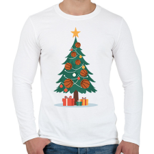 PRINTFASHION Kosaras karácsonyfa - Férfi hosszú ujjú póló - Fehér férfi póló