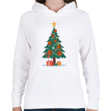 PRINTFASHION Kosaras karácsonyfa - Női kapucnis pulóver - Fehér női pulóver, kardigán