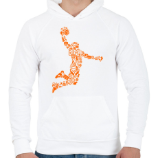 PRINTFASHION Kosaras ugrás - Férfi kapucnis pulóver - Fehér