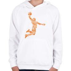 PRINTFASHION Kosaras ugrás - Gyerek kapucnis pulóver - Fehér