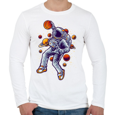 PRINTFASHION Kosaras űrhajós - Férfi hosszú ujjú póló - Fehér férfi póló