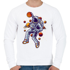 PRINTFASHION Kosaras űrhajós - Férfi pulóver - Fehér férfi pulóver, kardigán