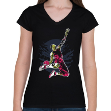 PRINTFASHION Kosaras zombi - Női V-nyakú póló - Fekete női póló