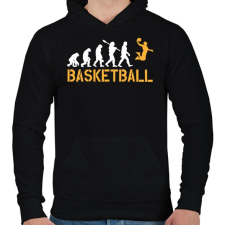 PRINTFASHION Kosárlabda evolúció - Férfi kapucnis pulóver - Fekete férfi pulóver, kardigán