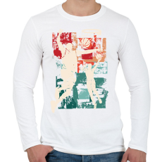 PRINTFASHION Kosárlabda - Férfi hosszú ujjú póló - Fehér