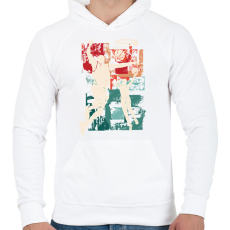 PRINTFASHION Kosárlabda - Férfi kapucnis pulóver - Fehér