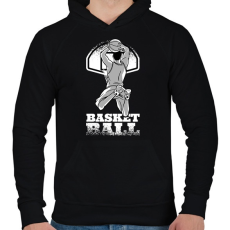 PRINTFASHION Kosárlabda - Férfi kapucnis pulóver - Fekete