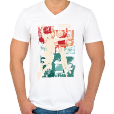PRINTFASHION Kosárlabda - Férfi V-nyakú póló - Fehér férfi póló