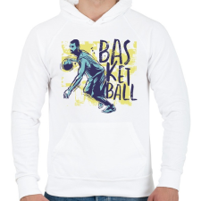 PRINTFASHION Kosárlabda sport - basketball - Férfi kapucnis pulóver - Fehér férfi pulóver, kardigán