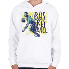 PRINTFASHION Kosárlabda sport - basketball - Gyerek kapucnis pulóver - Fehér gyerek pulóver, kardigán