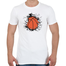 PRINTFASHION Kosárlabda üvegkár - Férfi póló - Fehér férfi póló