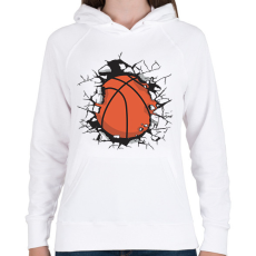 PRINTFASHION Kosárlabda üvegkár - Női kapucnis pulóver - Fehér