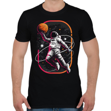 PRINTFASHION Kosárlabdás asztronauta - Férfi póló - Fekete férfi póló