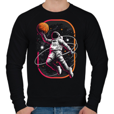 PRINTFASHION Kosárlabdás asztronauta - Férfi pulóver - Fekete férfi pulóver, kardigán
