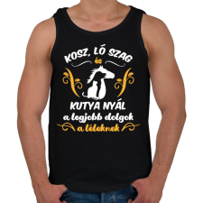 PRINTFASHION Kosz, ló szag, kutya nyál - Férfi atléta - Fekete atléta, trikó