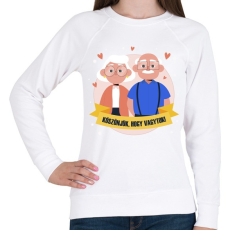 PRINTFASHION Köszönjük, hogy vagytok - Női pulóver - Fehér