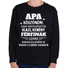 PRINTFASHION Köszönöm apa - fehér - Gyerek pulóver - Fekete