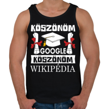 PRINTFASHION Köszönöm Google, Köszönöm Wikipédia - Férfi atléta - Fekete atléta, trikó