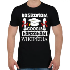 PRINTFASHION Köszönöm Google, Köszönöm Wikipédia - Férfi póló - Fekete férfi póló