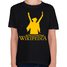 PRINTFASHION Köszönöm Wikipedia - Gyerek póló - Fekete gyerek póló