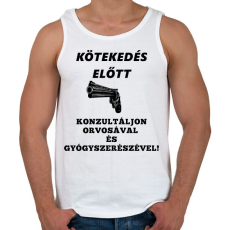 PRINTFASHION KÖTEKEDÉS ELŐTT - Férfi atléta - Fehér