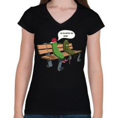 PRINTFASHION Kovászos ubi - Női V-nyakú póló - Fekete