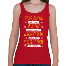 PRINTFASHION Kövér bankszámla és vékony test karácsonyra - Női atléta - Cseresznyepiros női trikó