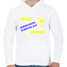 PRINTFASHION Kövesdi drukker - Férfi kapucnis pulóver - Fehér férfi pulóver, kardigán