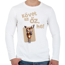 PRINTFASHION Követ az őz he - Férfi hosszú ujjú póló - Fehér