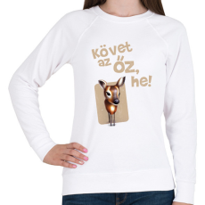 PRINTFASHION Követ az őz he - Női pulóver - Fehér