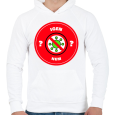 PRINTFASHION Kovid - Férfi kapucnis pulóver - Fehér