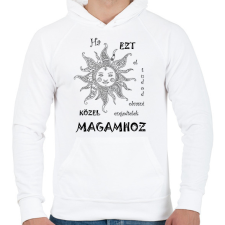 PRINTFASHION Közel engedlek - Férfi kapucnis pulóver - Fehér férfi pulóver, kardigán