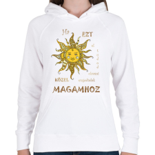 PRINTFASHION Közel engedlek - Női kapucnis pulóver - Fehér női pulóver, kardigán