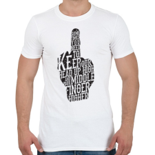 PRINTFASHION középső ujj - Férfi póló - Fehér férfi póló