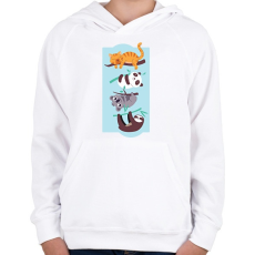PRINTFASHION Közös hobbi - Gyerek kapucnis pulóver - Fehér