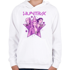 PRINTFASHION Kpop Démon Vadászok sztár csajok - Gyerek kapucnis pulóver - Fehér
