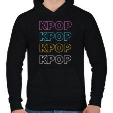PRINTFASHION KPOP - Férfi kapucnis pulóver - Fekete