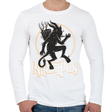PRINTFASHION Krampusz virgács Mikulás helyett - Férfi hosszú ujjú póló - Fehér férfi póló