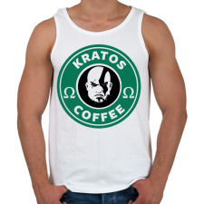 PRINTFASHION Kratos Coffee - Férfi atléta - Fehér atléta, trikó