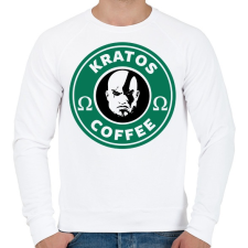 PRINTFASHION Kratos Coffee - Férfi pulóver - Fehér férfi pulóver, kardigán