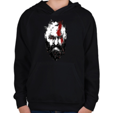 PRINTFASHION Kratos - God of War - Gyerek kapucnis pulóver - Fekete