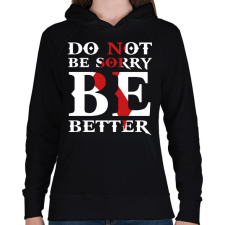 PRINTFASHION Kratos idézet - Női kapucnis pulóver - Fekete női pulóver, kardigán