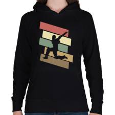 PRINTFASHION Krikett játékos - Női kapucnis pulóver - Fekete női pulóver, kardigán
