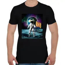 PRINTFASHION Kripto az űrben - Férfi póló - Fekete férfi póló