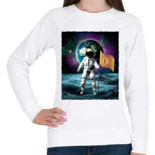 PRINTFASHION Kripto az űrben - Női pulóver - Fehér női pulóver, kardigán