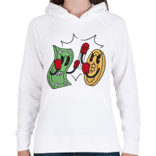 PRINTFASHION Kripto vs pénz - Női kapucnis pulóver - Fehér női pulóver, kardigán